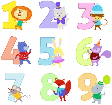 Naklejka dla dzieci kolorowe cyferki - TenStickers