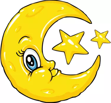 Naklejka dla dzieci księżyc i gwiazdy - TenStickers