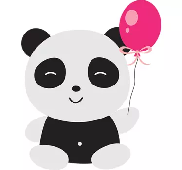 Naklejka dla dzieci panda z balonem - TenStickers
