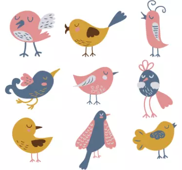 Naklejka dla dzieci radosne ptaszki - TenStickers