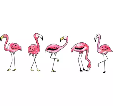 Naklejka dla dzieci rysunki flamingów - TenStickers