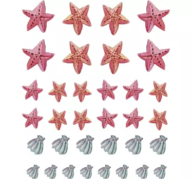 Naklejka na ścianę marynistyczna muszle i rozgwiazdy - TenStickers