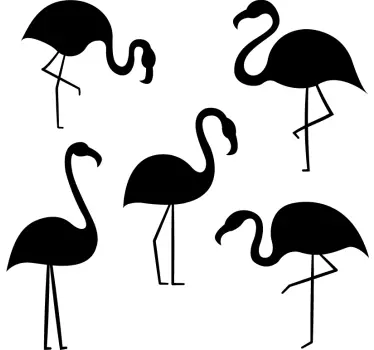 Naklejka do salonu jednokolorowe flamingi - TenStickers