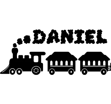 Naklejka na ścianę dla dzieci pociąg + Twoje imię - TenStickers
