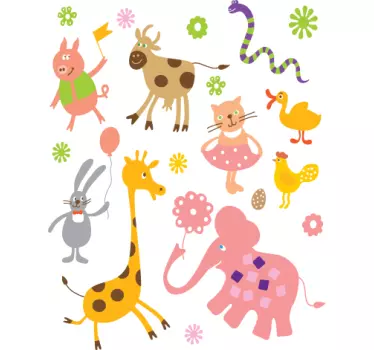 Naklejka dziecięca rysunki zwierząt - TenStickers