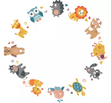 Naklejka dziecięca zwierzęta w kręgu - TenStickers