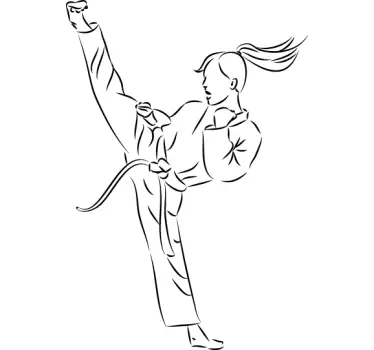 Naklejka dziewczyna karate - TenStickers