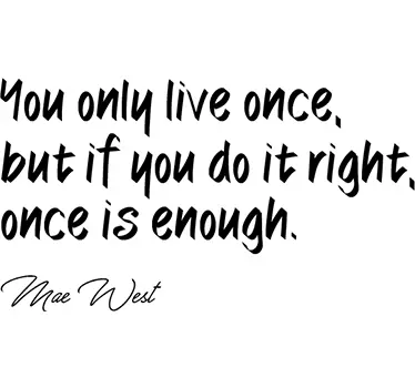 Naklejka Mae West you only live once - TenStickers