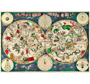 Naklejka mapa na ścianę astronomia - TenStickers