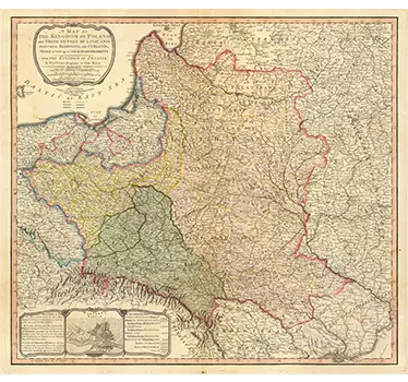 Naklejka mapa Polski 1799 - TenStickers