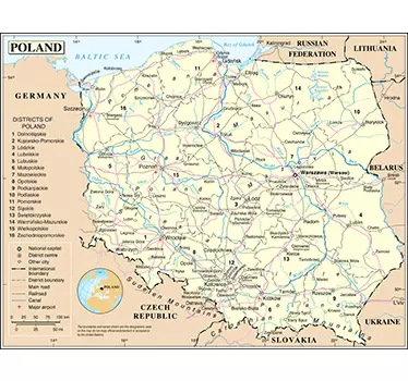 Naklejka mapa Polski - TenStickers