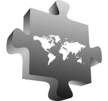 Naklejka mapa świata w puzzlu - TenStickers