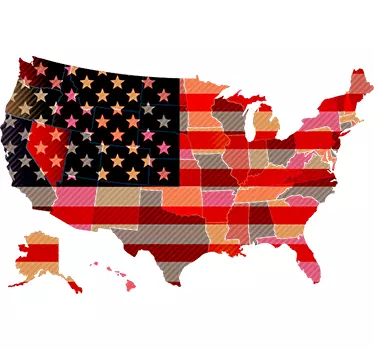 Naklejka - Mapa USA - TenStickers