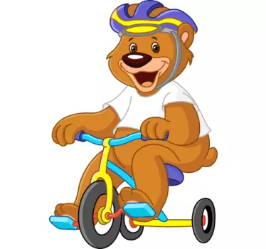 Naklejka miś na rowerze - TenStickers