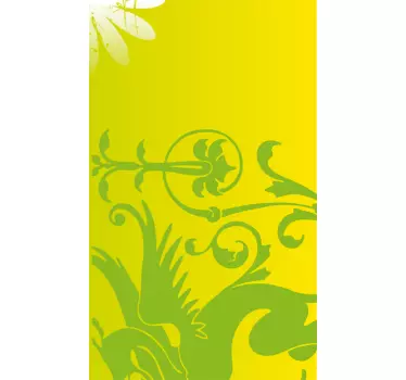 Naklejka na drzwi zielony smok - TenStickers
