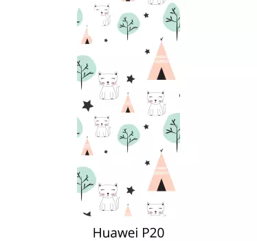 Naklejka na Huaweia uroczy wzór kota - TenStickers