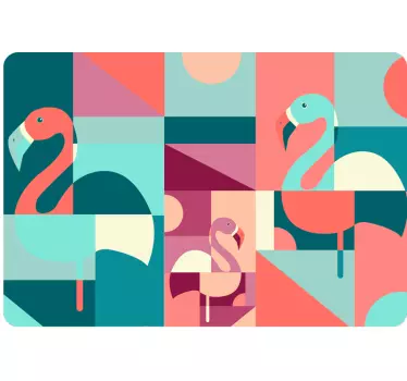 Naklejka na laptop geometryczne flamingi - TenStickers
