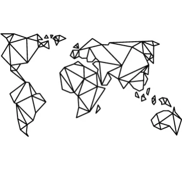 Naklejka na mapę świata origami - TenStickers