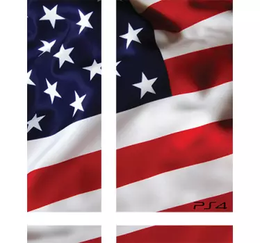 Naklejka na PS4 flaga USA - TenStickers