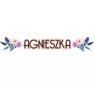 Naklejka na rower imię dziecka i kwiatki - TenStickers