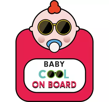 Naklejka na samochód "Cool baby on board" - TenStickers
