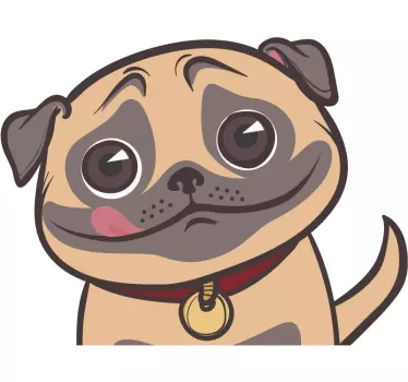 Naklejka na samochód przyjazny mops - TenStickers