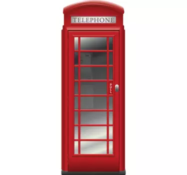 Naklejka na ścianę do salonu angielska budka telefoniczna - TenStickers