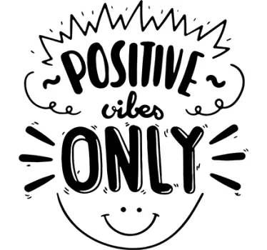 Naklejka na ścianę cytaty motywacyjne positive vibes - TenStickers