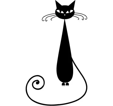 Naklejka na ścianę czarny kot - TenStickers