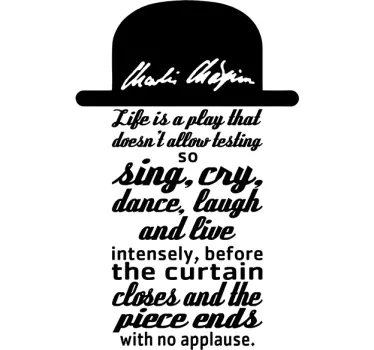Naklejka na ścianę do sypialni Charlie Chaplin - TenStickers