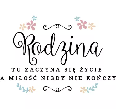 Naklejka na ścianę napisy Cytat o rodzinie - TenStickers