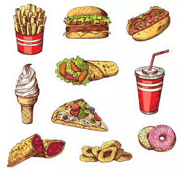 Naklejka na ścianę gastronomia Jedzenie fast food - TenStickers