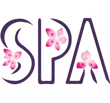 Naklejka na ścianę napisy kwiatowe SPA - TenStickers