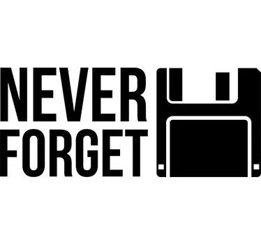 Naklejka na ścianę do sklepów Dyskietka Never Forget - TenStickers
