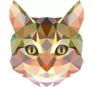 Naklejka na ścianę geometryczny kot - TenStickers
