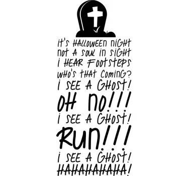 Naklejka na ścianę dla dzieci grób halloween napis - TenStickers