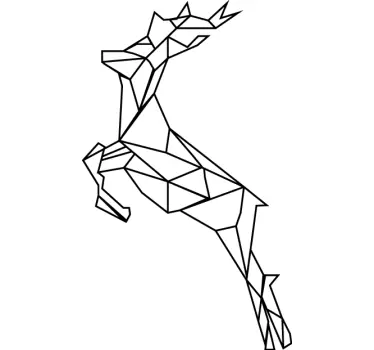 Naklejka na ścianę inne zwierzęta geometryczny skaczący jeleń - TenStickers