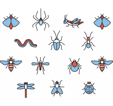 Naklejka na ścianę insekty insekty owady zwierzęta - TenStickers