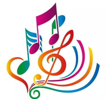 Naklejka na ścianę kolorowa muzyka - TenStickers