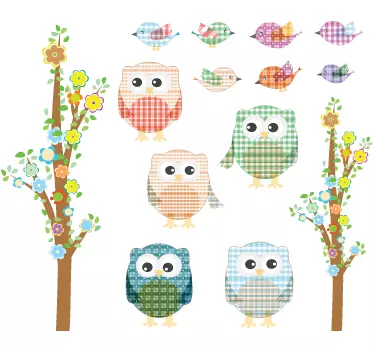 Naklejka na ścianę kolorowe ptaki - TenStickers