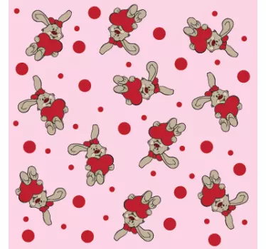 Naklejka na ścianę króliczek z sercem - TenStickers