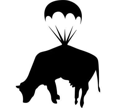 Naklejka na ścianę sylwetka Krowa zwierzęta balon - TenStickers
