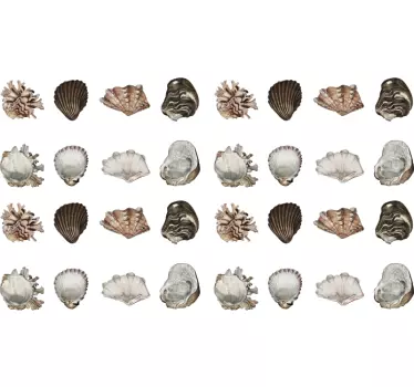 Naklejka do łazienki do domu muszle - TenStickers