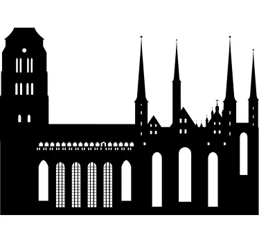 Naklejka na ścianę sylwetka Katedra w Gdańsku - TenStickers