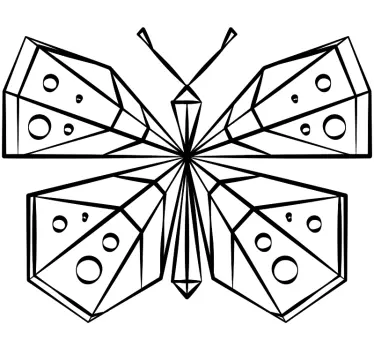 Naklejka na ścianę motyle geometryczny kształt motyla - TenStickers