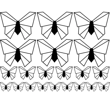 Wzór na ścianę motyle origami - TenStickers