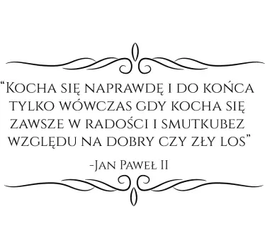 Naklejka na ścianę do sypialni Cytat Jan Paweł II - TenStickers