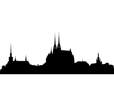 Naklejka na ścianę panorama sylwetka miasta praga - TenStickers