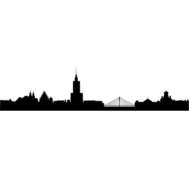 Naklejka na ścianę panorama Warszawa - TenStickers