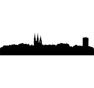Naklejka na ścianę panorama z konturem miasta zagrzeb - TenStickers